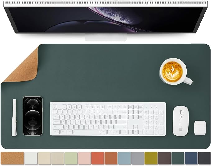 Cork Desk Mat - Dual-Sided Desk Pad by HOMIEAZICOZI