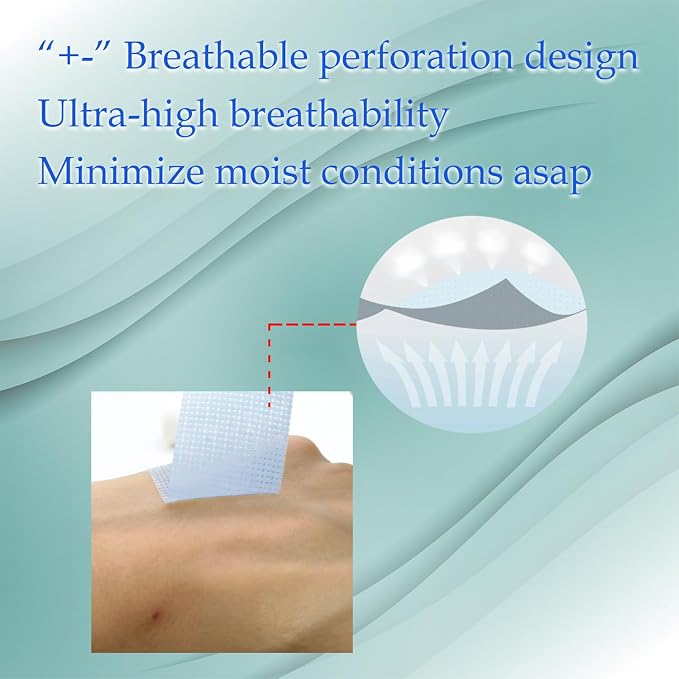 Silicone Medical Tape for Sensitive Skin 1" x 4 Yard 2 Rolls Blue - Image 5
