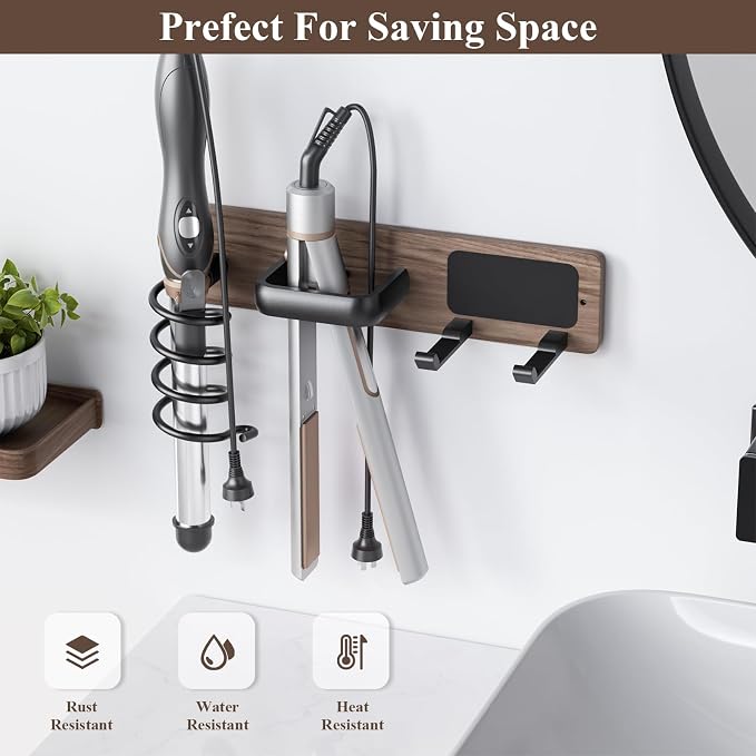 Tindbea Hair Dryer Holder Curling Iron Holder Flat Iron, Blow Dryer Holder Wall - Image 5