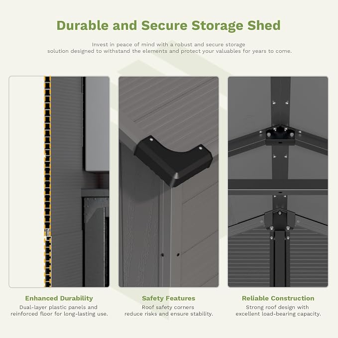 Patiowell 6x10FT Outdoor Storage Shed - Image 5