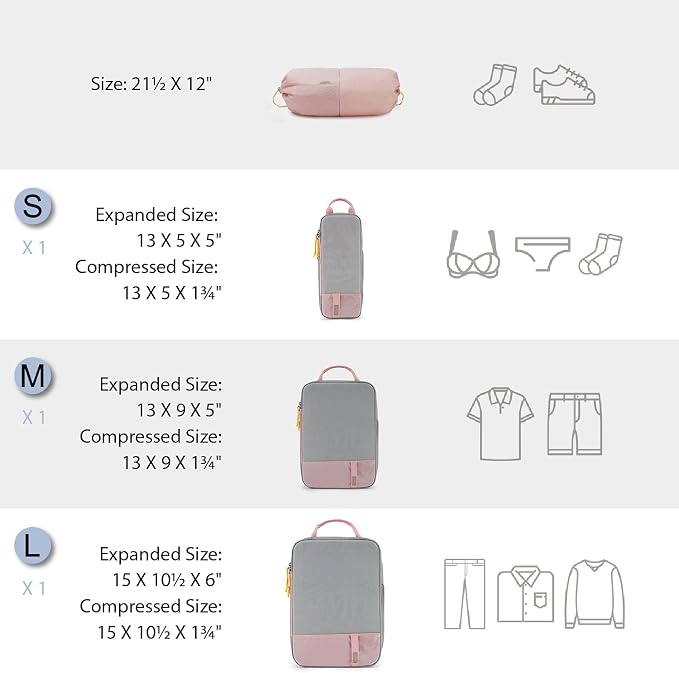 BAGSMART 6 Set /4 Set/2 Set Compression Packing Cubes - Image 2