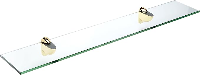 Spancraft Glass H-6x27-Brass Heron Glass Shelf by Spancraft