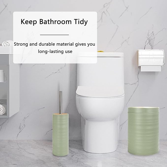 CERBIOR Bathroom Accessories Set 6 Piece Bamboo Bath Ensemble Includes Soap - Image 6
