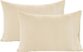 LANE LINEN Queen Ivory Pillow Cases Set of 2 100% Egyptian Cotton 1000 Thread by LaneLinen
