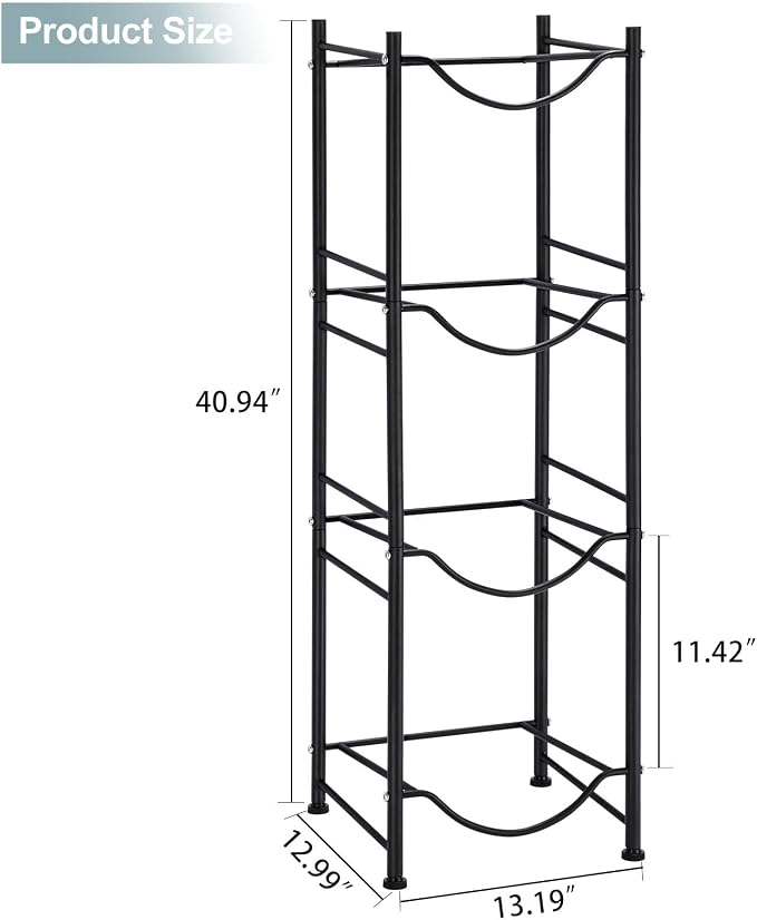 MOOACE 4-Tier Water Jug Rack, 5 Gallon Detachable Water Bottle Holder Organizer - Image 2