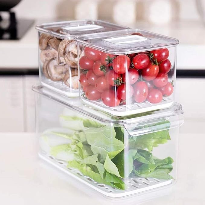 Slideep Fridge Produce Saver Food Storage Bin Containers, Stackable - Image 3