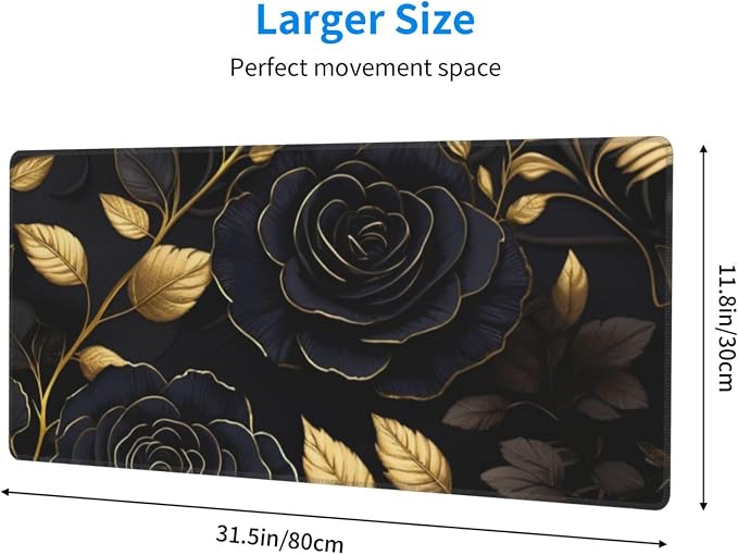 Gaming Mouse Pad, Large Non-Slip Rubber Base Mousepad, Keyboard Mouse Mat - Image 4