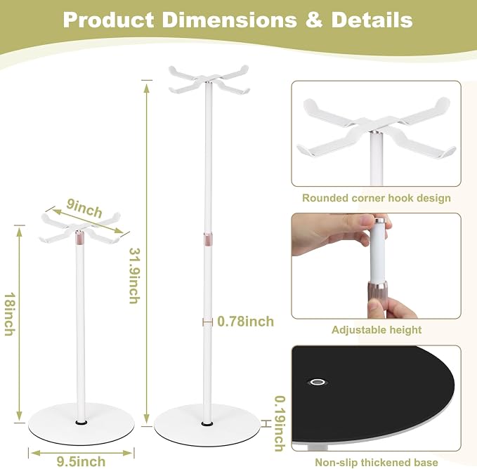 2pack Purse Display Stand, Tabletop Adjustable Hook Handbag Display Stand - Image 2