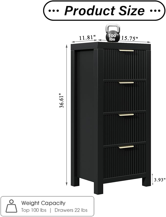 Tall Mid-Century Dresser with 4 Large Drawers, or Office - Image 2