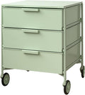 3-Drawer Rotatable End Table, Storage End Table Sofa Side Cabinet, Modern Cream by Unknown