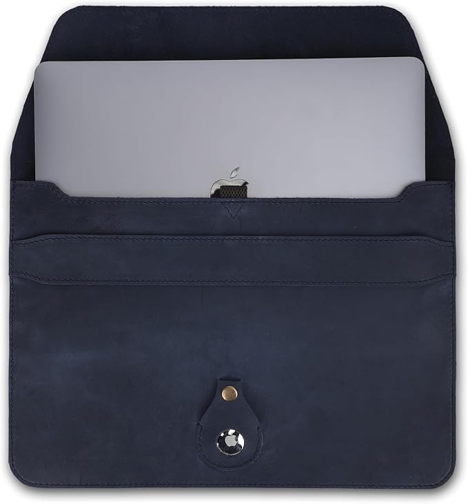 Genuine Leather Laptop Sleeve 13–14 Inch, Slim Laptop Case Compatible - Image 8