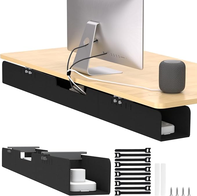 Cable Management for Under Desk, 47.2" Standing Desk Cord Management Tray by ERGOCOLLECT
