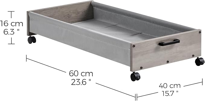 Under Bed Storage with Wheels, Wooden Under Bed Drawers On Wheels, Rolling - Image 6