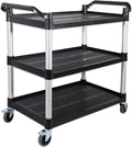 Service Cart with Wheels Lockable Large Size, Plastic Restaurant Cart Heavy Duty by FIHUTED