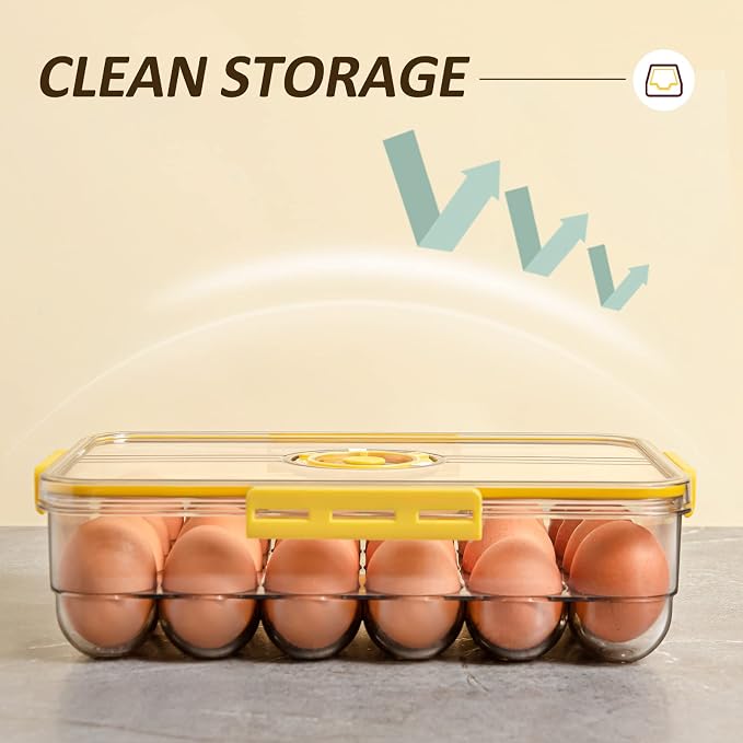 CottonColors Egg Holder for Fridge 18 Egg Container for Refrigerator Plastic - Image 4