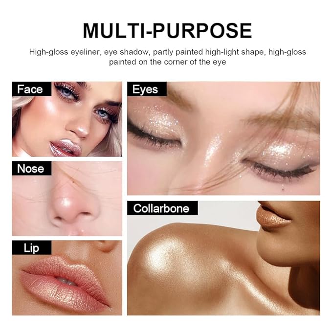 Blue Eyeshadow Stick Makeup, Cream Shimmer Eye Shadow Pencil, Hypoallergenic - Image 3