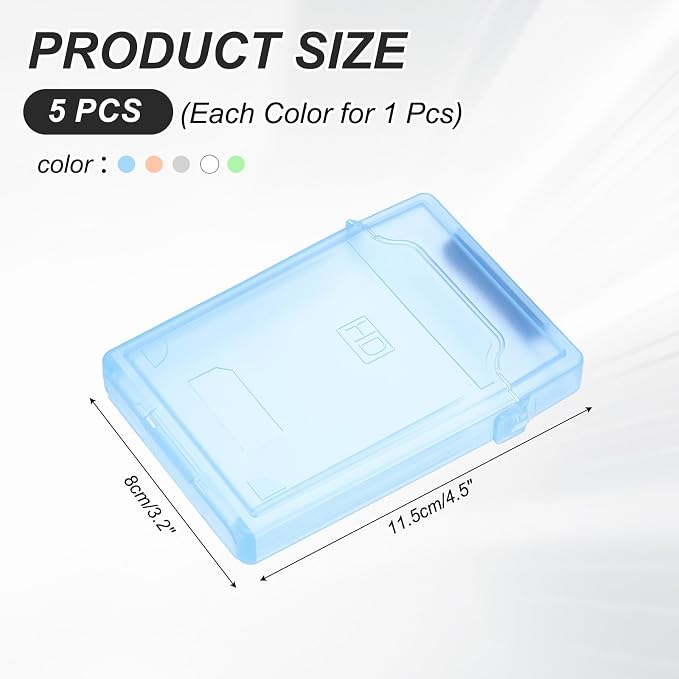 PATIKIL 4.5" x 3.2" Hard Drive Disk Case, 1Set Plastic Hard Disk Storage Box - Image 2