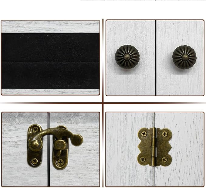Rustic Wall Mounted Jewelry Organizer, Vintage Wooden Hanging Jewelry Holder Box - Image 3