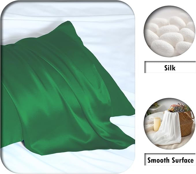 Silk Pillow Cases 2 Pack Soft Breathable and Sliky Queen Size Pillow Cases Set - Image 2
