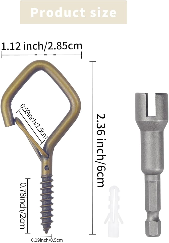 100 PCS Bronze Eye Screw Hooks for Hanging Heavy Duty - Image 2