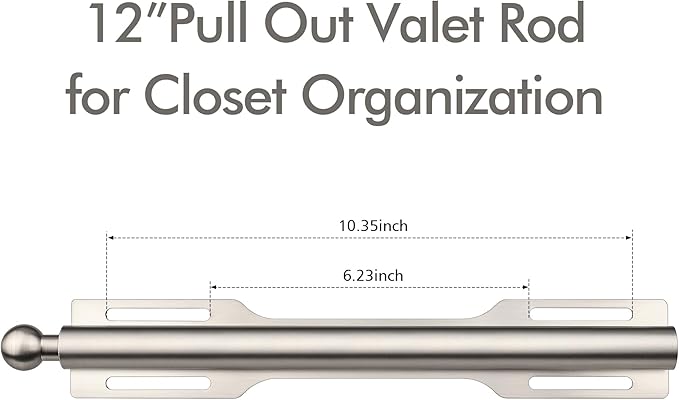 FIRJOY 12" Valet Rod for Closet Pull Out - Image 2