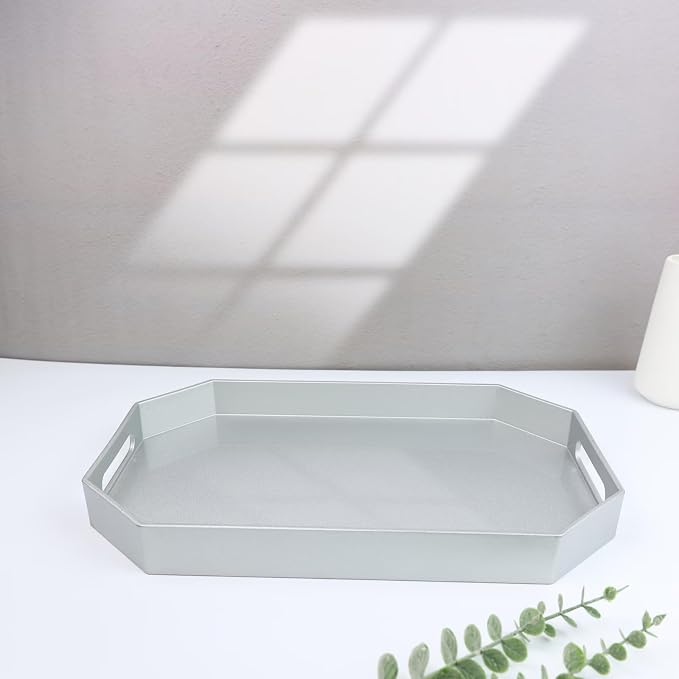 Spsyrine Silver Plastic Serving Tray - Image 6
