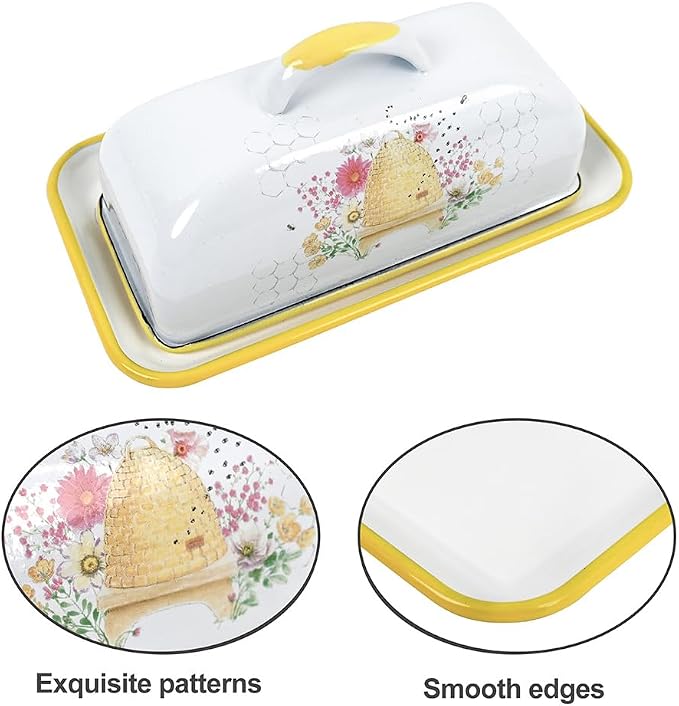 Enameled Farmhouse Vintage Butter Dish - Image 4
