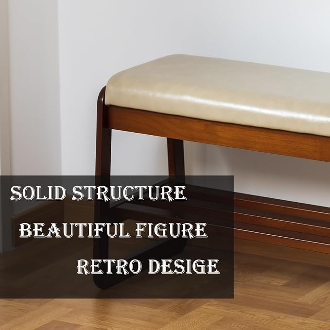 latifolia Solid Wood Bench, Entryway Shoe Bench - Image 7