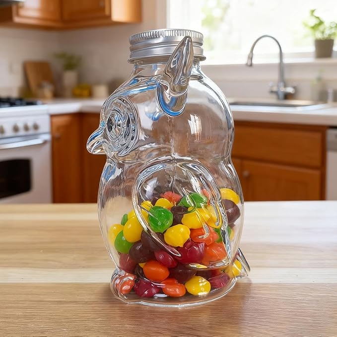 Owl Treat Jar, Airtight Glass Snack Container - Image 7