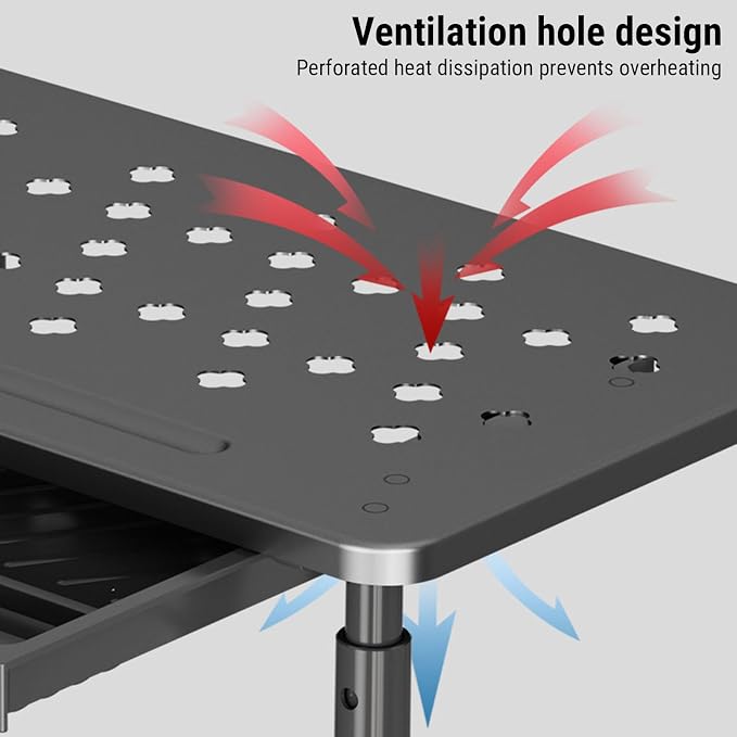 Computer Monitor Stand Riser, Adjustable Height Ergonomic Metal Laptop Stand - Image 5