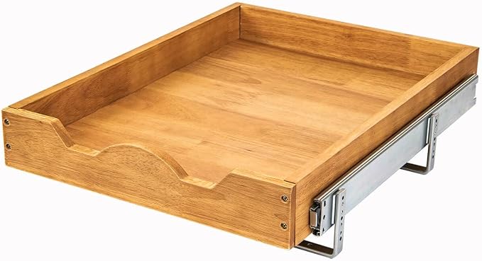 DINDON Pull Out Cabinet Organizer 1 Tier, Single Tier Oak Wood Under Cabinet - Image 6