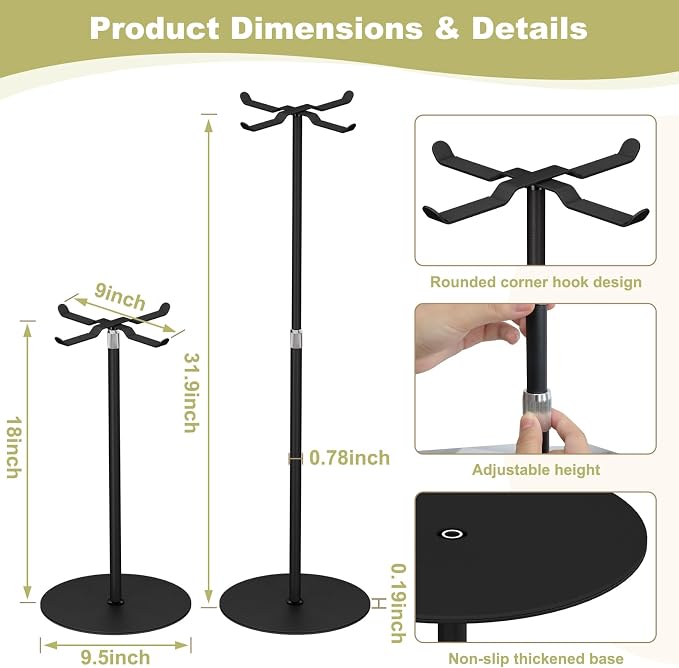 2pack Purse Display Stand, Tabletop Adjustable Hook Handbag Display Stand - Image 2