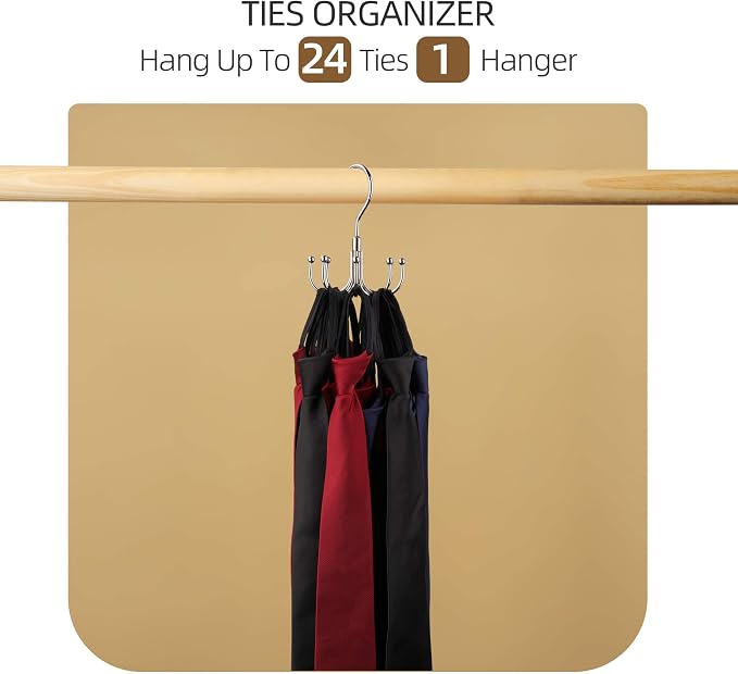 ZEDODIER Belt Hanger, 4 Pack Rotatable Belt Rack Closet Accessories Organizer - Image 4