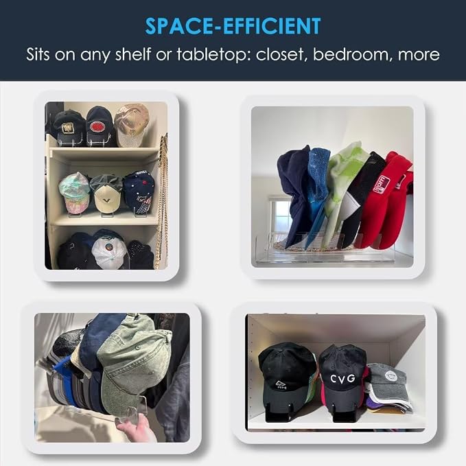 OAPRIRE Hat Stand for Baseball Caps Display and Organizer, No Install Acrylic - Image 3