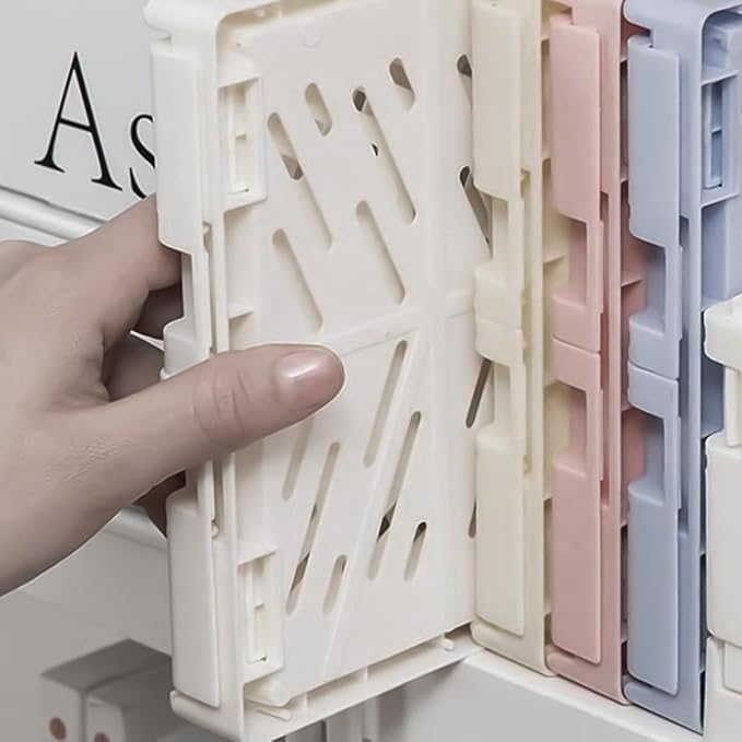 Pastel Plastic Storage Baskets 2 Pack, Collapsible Crates - Image 6