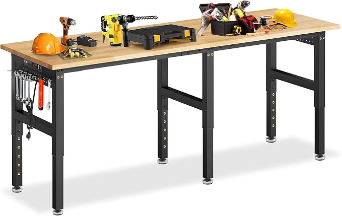 84” Heavy Duty Workbench, 5000 LBS Capacity Adjustable Work Bench by Unknown