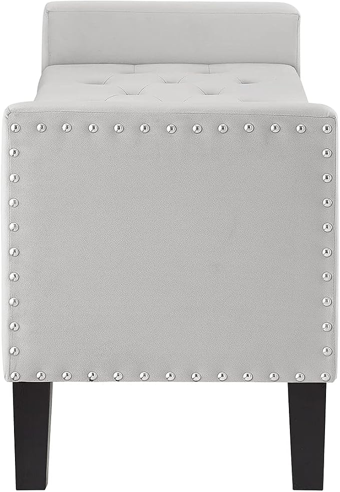 24KF Velvet Modern Upholstered Tufted Button Storage Bench - Image 6