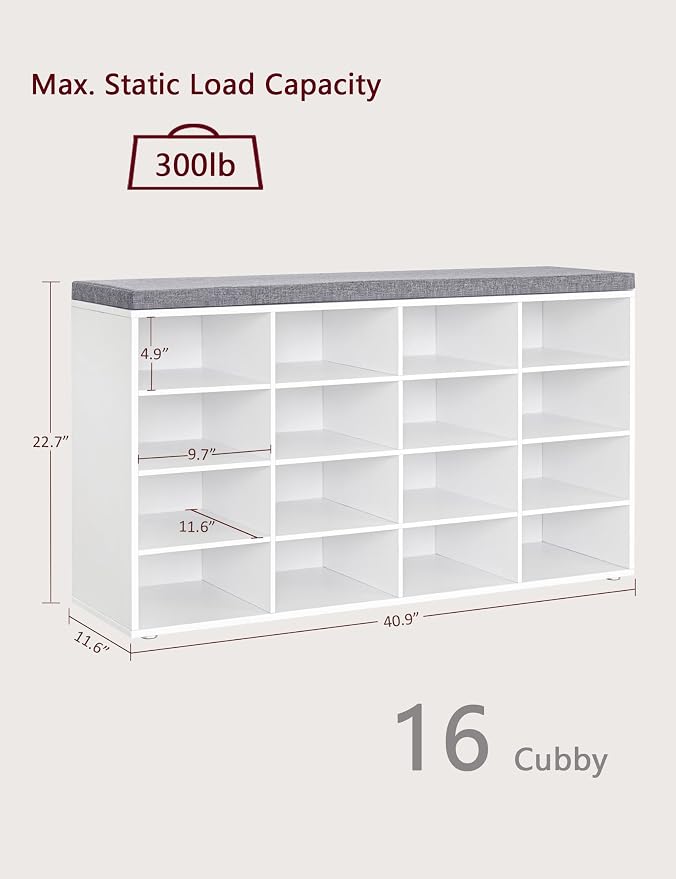 DINZI LVJ Shoe Storage Bench - Image 3