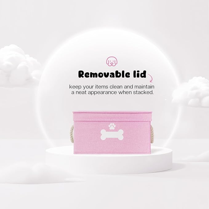 Dog Toy Basket with Lid, Dog Basket - Image 3