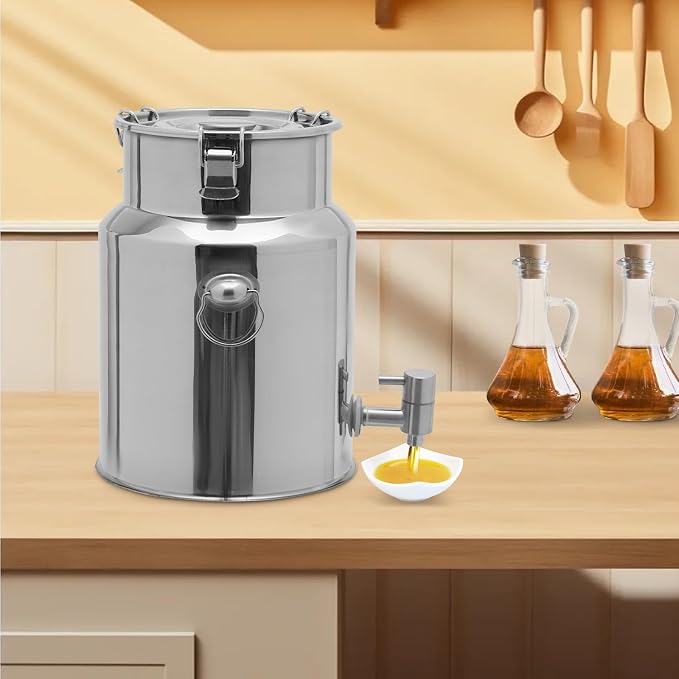 Milk Can Barrel Stainless Steel Beverage Drink Dispenser Large Capacity Storage - Image 4