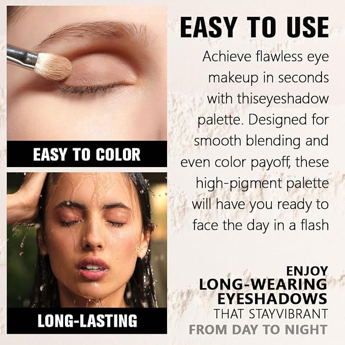 Pear White Single Glitter Eyeshadow Makeup, Neutral Powde Eye Shadow - Image 4
