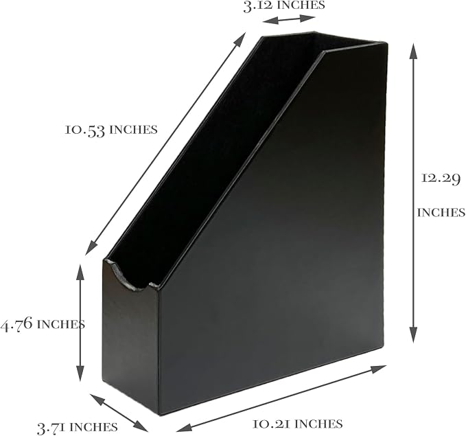 UnionBasic Magazine File Holder, Leatherette Desktop Document Organizer - Image 2