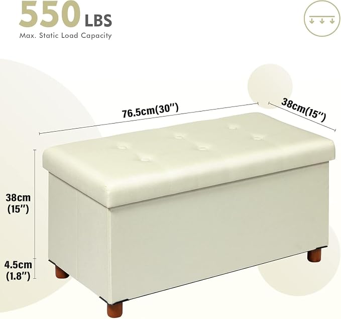 PINPLUS Linen Coffee Table Ottoman - Image 3