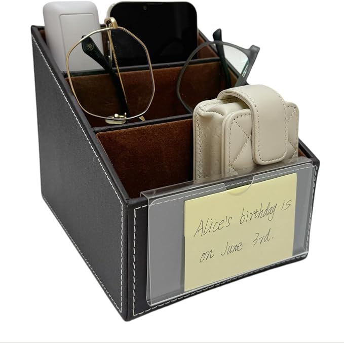 AgentMoon 2-piece Set Remote Control Holder, 3-Compartment Gradient Desk - Image 4