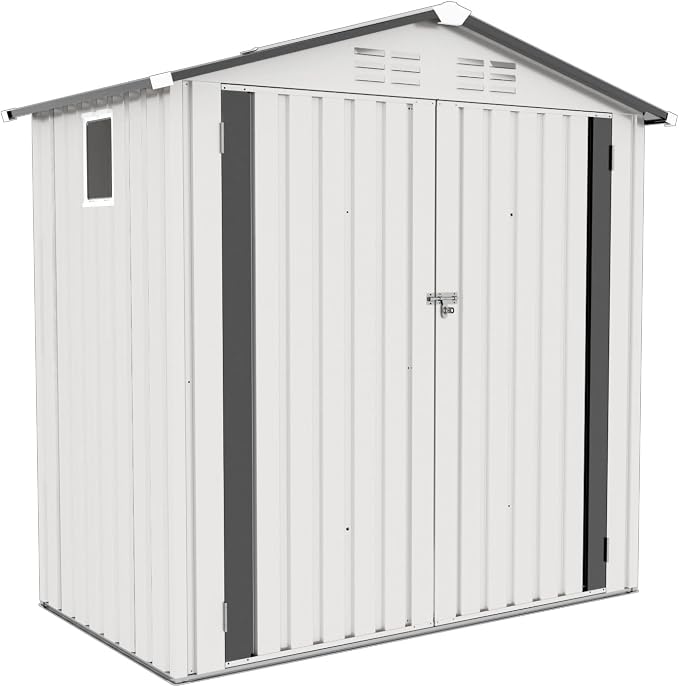 Metal Storage Shed, 6X3.6 FT Lockable Outdoor Tool Shed by Dithoko