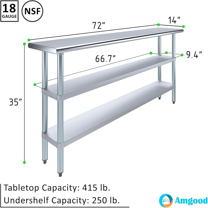 AmGood Stainless Steel Work Table - Image 3