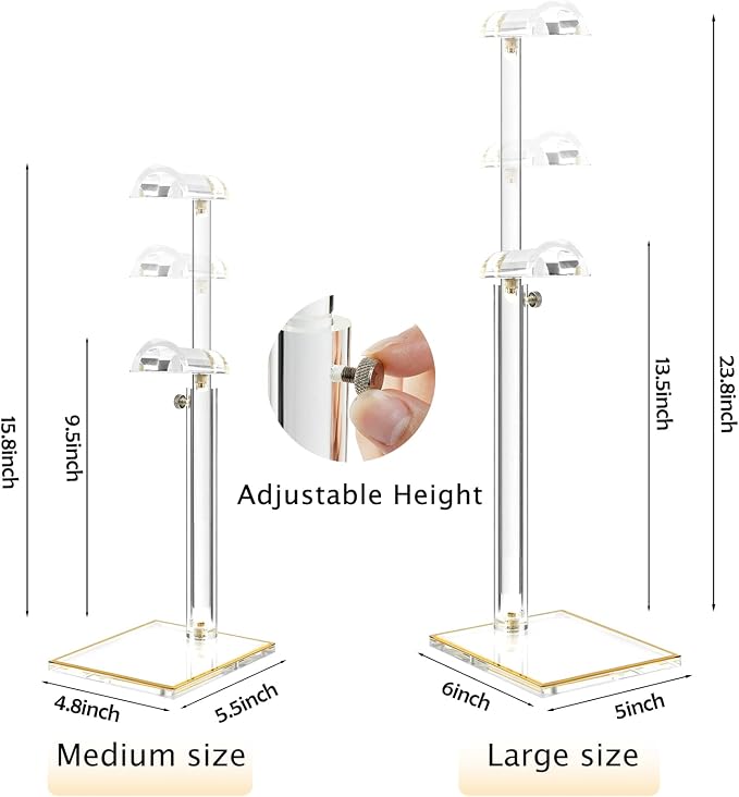 Adjustable Purse Display Stands, Acrylic Purse Holder Stand, 8.5mm Thick Base - Image 2