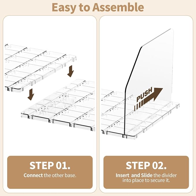 Purse Organizer for Closet, Shelf Divider Adjustable Clear Acrylic Handbag - Image 6