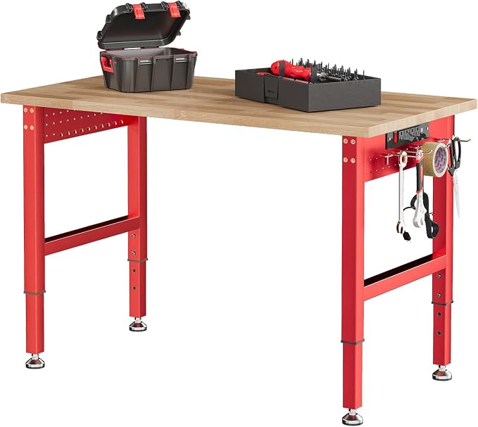 SPECRAFT Red Adjustable Heavy Duty Workbench by SPECRAFT