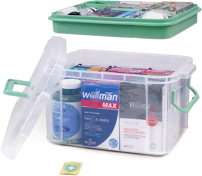 DOUKE 15qt Clear Medicine Organizer Storage Box by Unknown